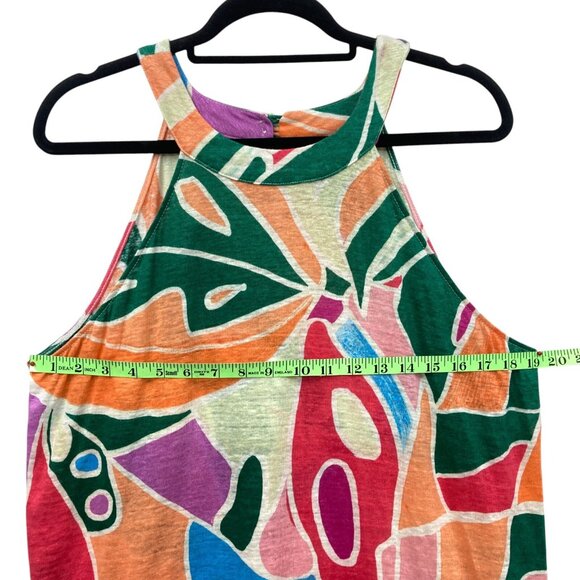 Christian Siriano Colorful Linen Top, Size 1X, Geometric Print‎ Top Multicolored - Picture 6 of 8